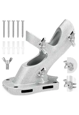 1 Inch Flag Pole Holder for Outside House 2-Positions Metal Flagpole Bracket Mounts
