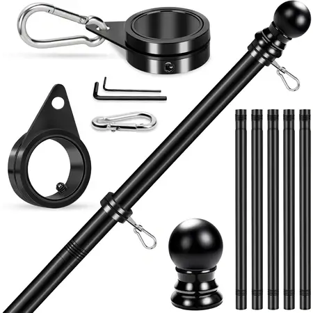 6 FT Stainless Steel Spinning Flagpole Kit for Residential Outdoor Sport