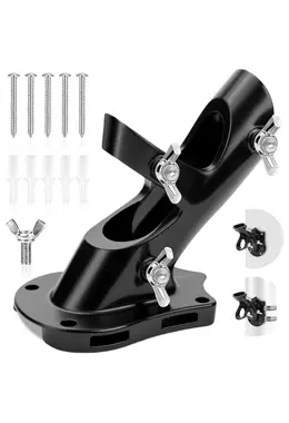 Flag Pole Holder for Outside House 2-Positions Metal Flagpole Bracket Mounts